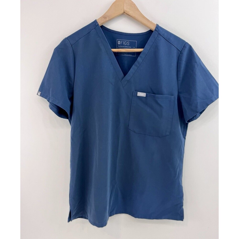 Figs Technical Collection Catarina Scrub Top Womens Medium Blue FW1000